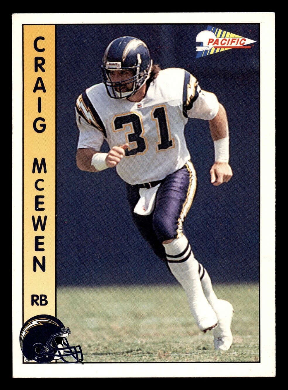 1992 Pacific #604 Craig McEwen Rookie Football Card San Diego Chargers
